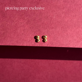 14k Double Bead Stud Earrings