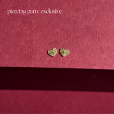 14k Fluted Heart Stud Earrings
