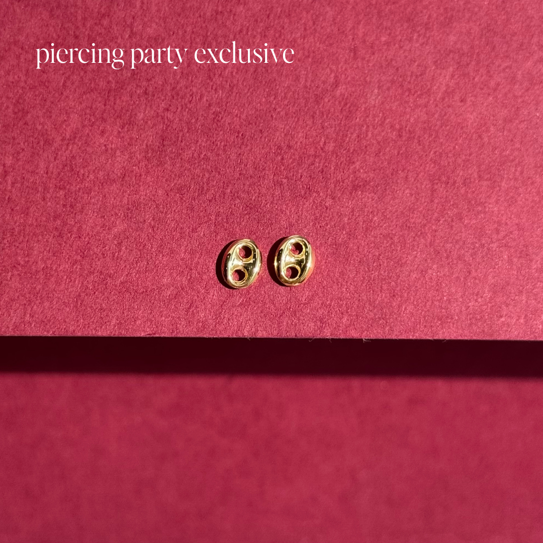 14k Puff Mariner Stud Earrings