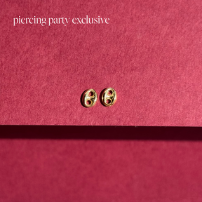 14k Puff Mariner Stud Earrings