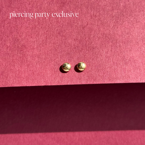 14k Flat Pebble Stud Earrings