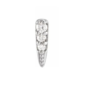 14K White Gold SINGLE Diamond Spike Stud