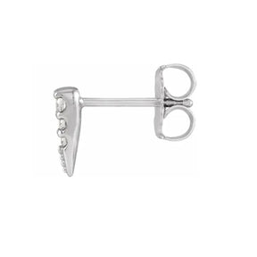14K White Gold SINGLE Diamond Spike Stud