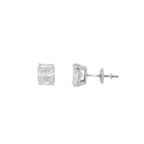 Estate 14k White Gold Radiant Cut Diamond Stud Earrings