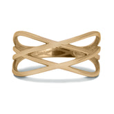14k Yellow Gold Double Crossover Ring