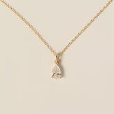14k yellow gold pear shape lab diamond pendant necklace