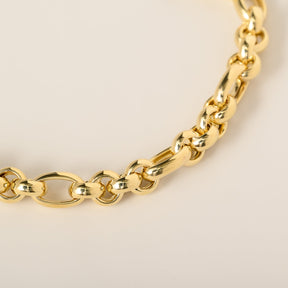 14k yellow gold chunky fancy oval link chain bracelet 8"