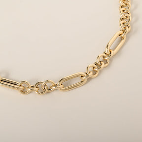 14k yellow gold polished 8mm fancy link bracelet 7.5" 