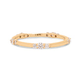 14k gold triple diamond cluster wedding ring
