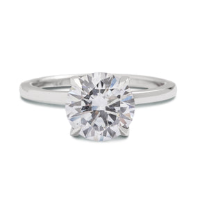 round brilliant cut lab grown diamond 14k gold solitaire engagement ring