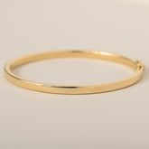 14k gold flat 4mm plain bangle with hinge 