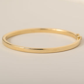 14k gold flat 4mm plain bangle with hinge 