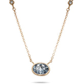 east-west bezel set purple spinel oval necklace with diamond on the chain under $1000