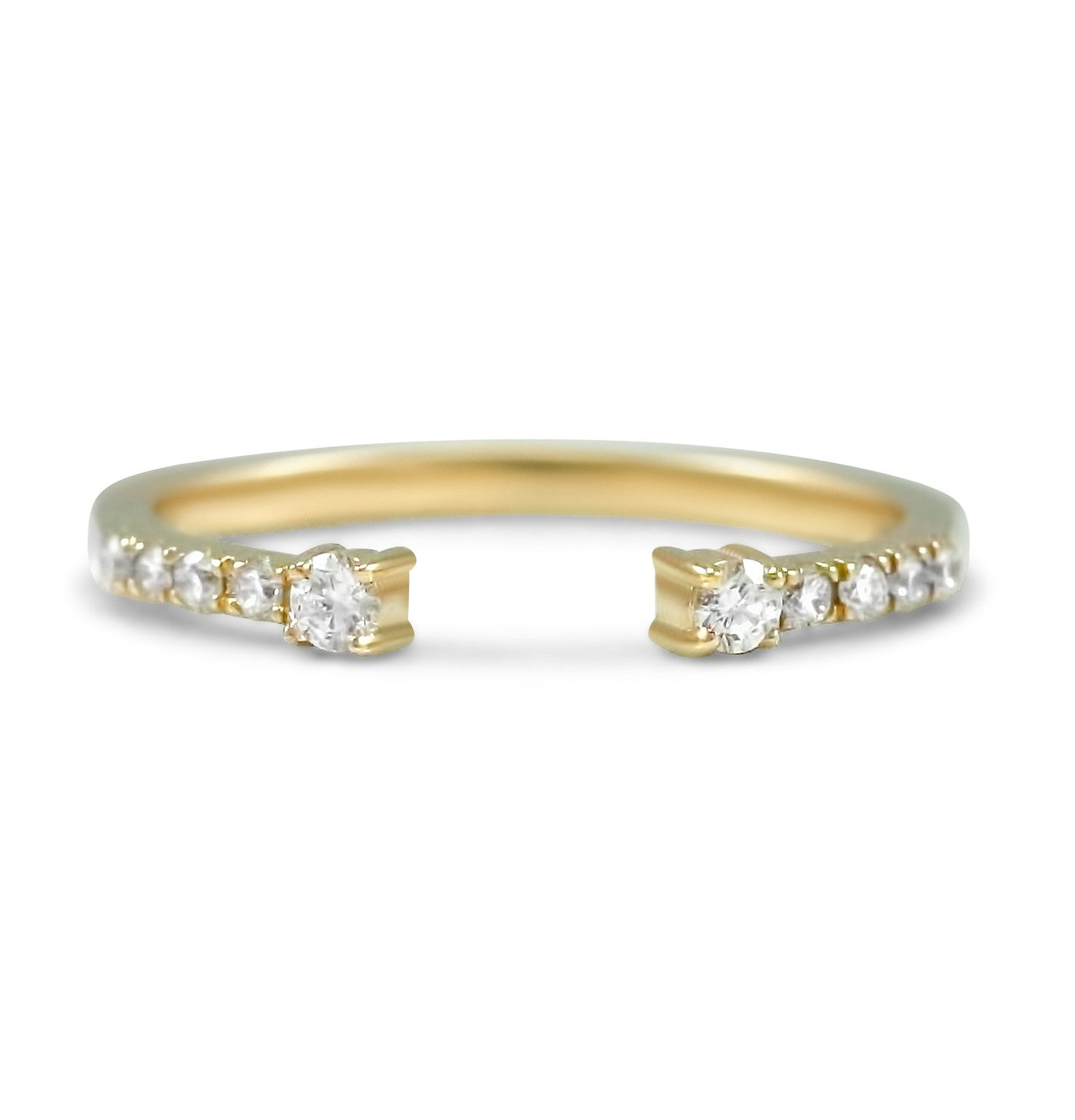 open diamond stackable wedding band 0.18tcw diamonds available in 14k yellow, rose or white gold