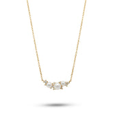 14k yellow gold seed akoya pearl diamond cluster necklace