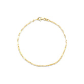14k yellow gold flat link chain bracelet 