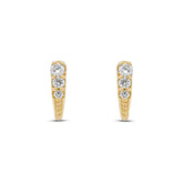 14k yellow gold spike studs with round cut diamonds