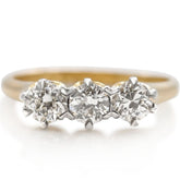 old European cut diamond engagement with yellow gold 