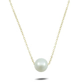 10mm pearl necklace 14k yellow gold 17in chain 