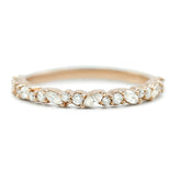14k yellow rose or white gold marquise and round shaped diamond wedding band 3/8tcw diamonds