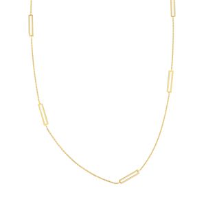 18 inch 14k yellow gold open rectangle necklace 