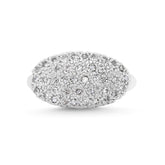 platinum vintage diamond pave cluster oval shaped estate ring