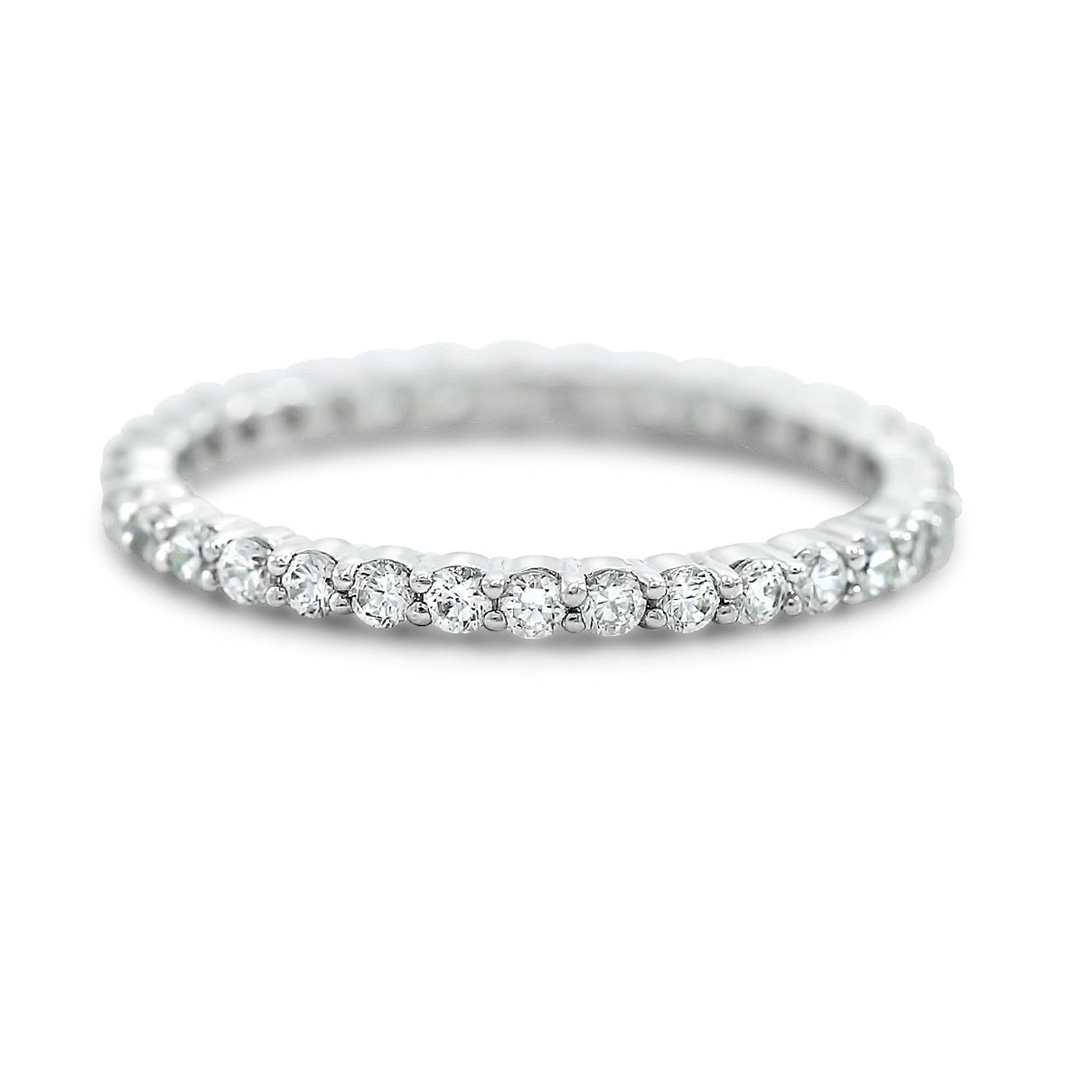 ~0.64tcw diamond eternity wedding band available in 14k yellow white and rose gold or platinum