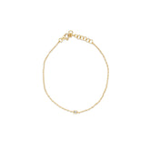 14k yellow gold dainty bezel set baguette diamond bracelet