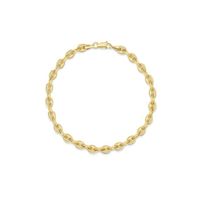 7 inch 14k yellow gold mariner chain bracelet