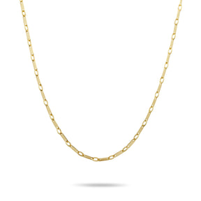18 inch 14k yellow gold flat link chain necklace