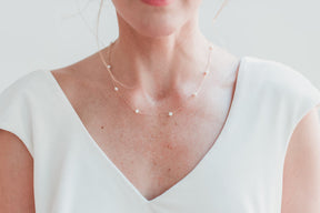 white gold and pearl wedding necklace