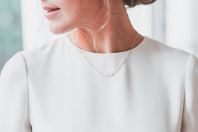yellow gold and pearl wedding necklace