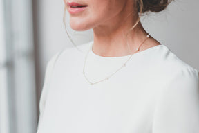 white gold and pearl wedding necklace