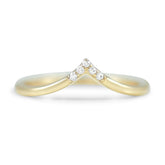 14k yellow, white or rose gold diamond v contour band