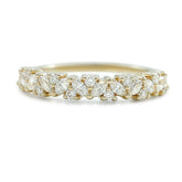 marquis and round diamond wedding band available in yellow rose or white gold diamonds go half way around band