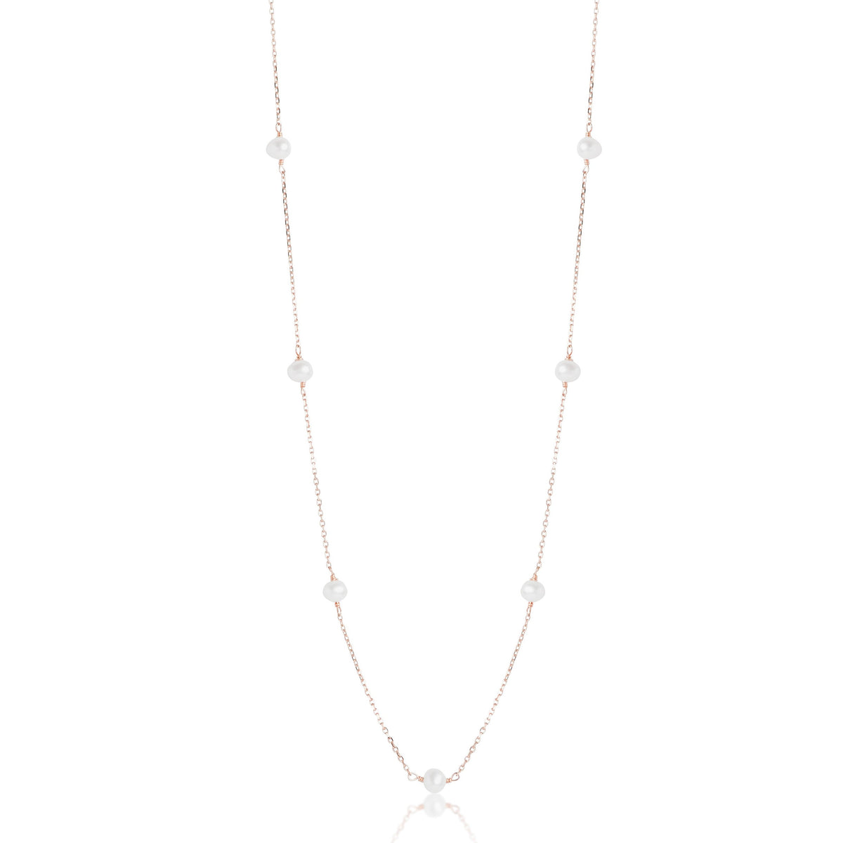 FRESHWATER PEARL NECKLACE ON A YELLOW OR WHITE GOLD CHAIN