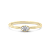 14k yellow gold bezel set with milgrain marquise cut diamond ring