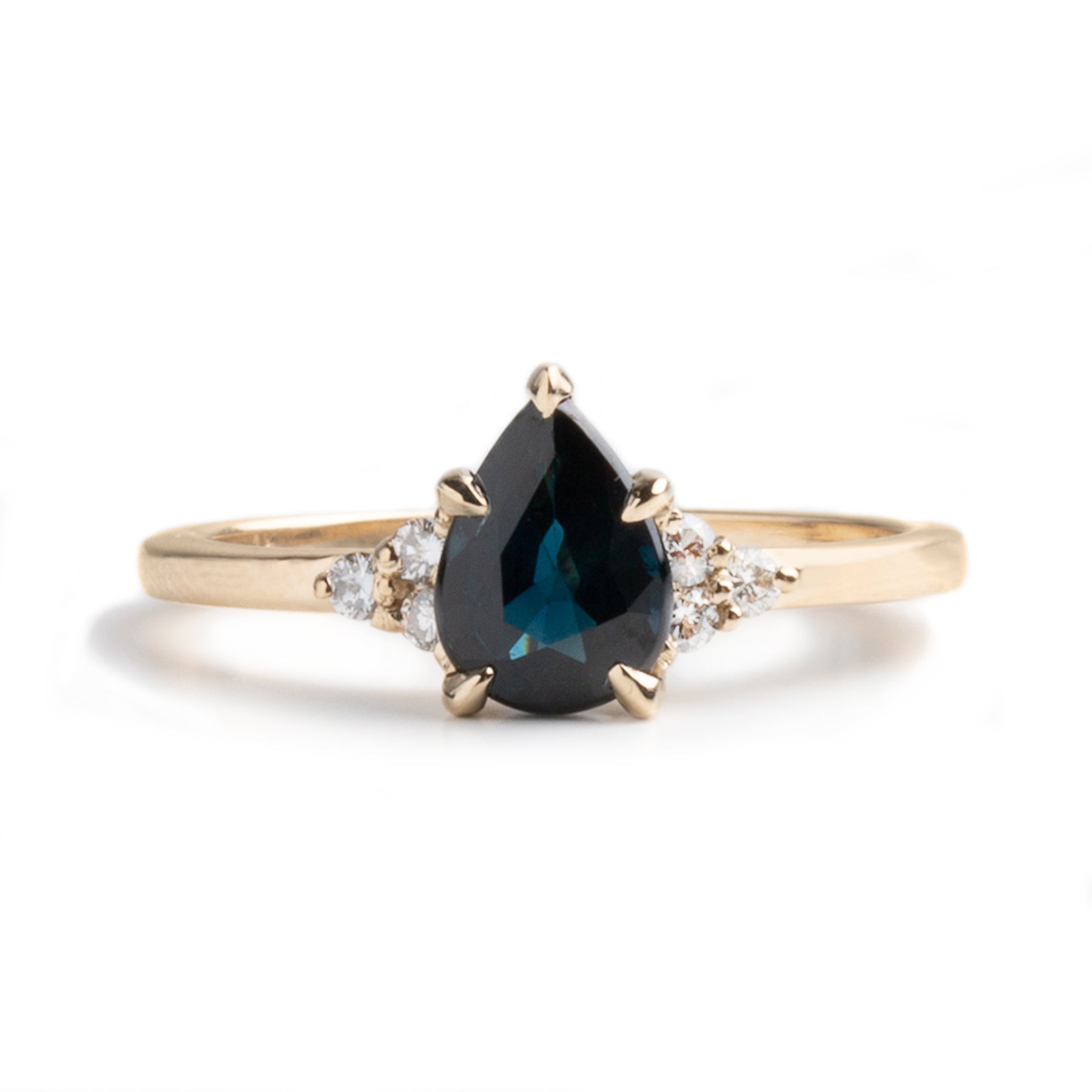 Fancy cut Montana Sapphire Diamond 14k White Gold Engagement Ring Wedd – by  Angeline
