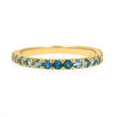 14k gold ombre montana sapphire half eternity womens wedding ring