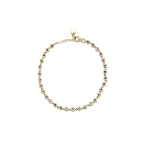 14k yellow gold bezel set round gemstone bracelet emerald ruby sapphire
