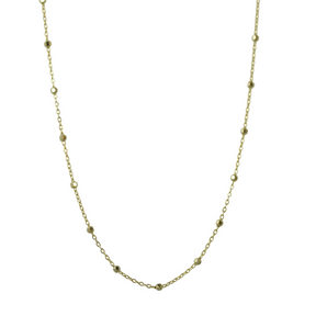 14k yellow gold 1.7mm wide beaded 16in long chain under $500