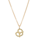 14k yellow gold or sterling silver pretzel necklace 16in long chain under 500 everyday necklace