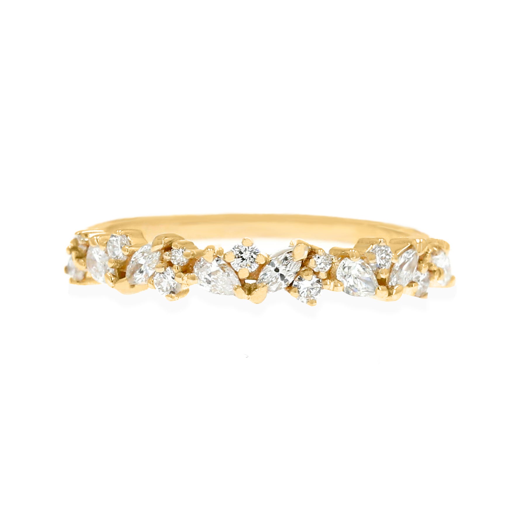 14k gold marquise cut diamond pear cut diamond round brilliant cut diamond cluster diamond wedding ring