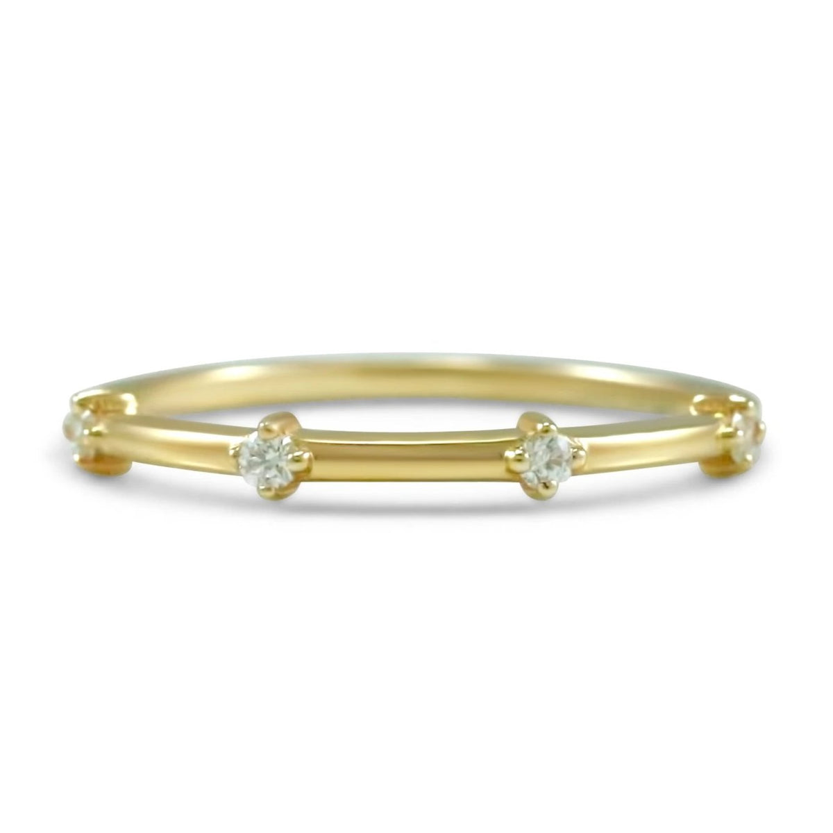 diamond wedding band prong set round diamonds available in 14k yellow, white and rose gold