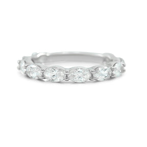 east west set oval diamond eternity wedding band ~3.0tcw diamonds available in platinum or 14k yellow, rose or white gold