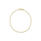 7.5 inch 14k yellow gold long bead chain bracelet