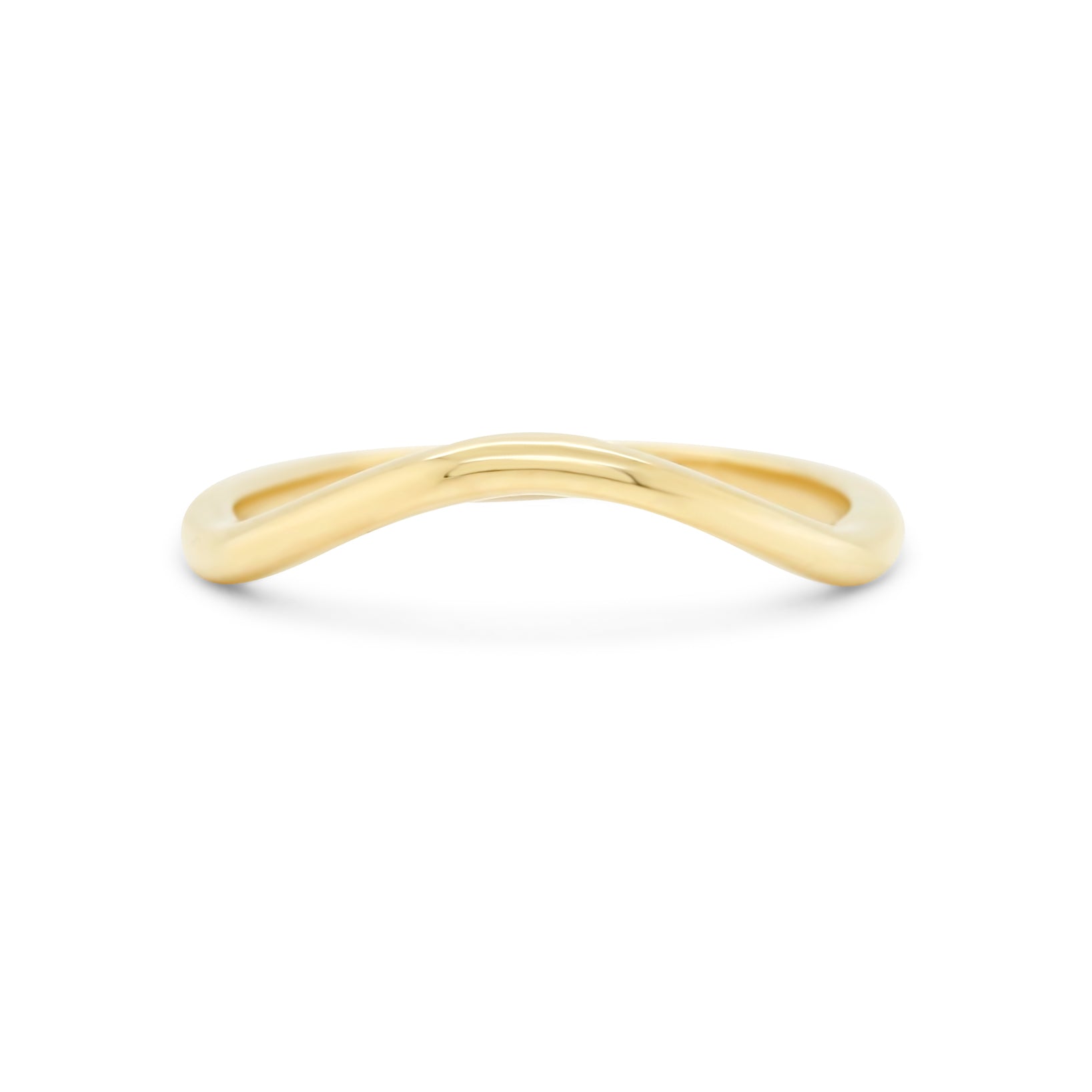 14k gold plain slight contour ring band