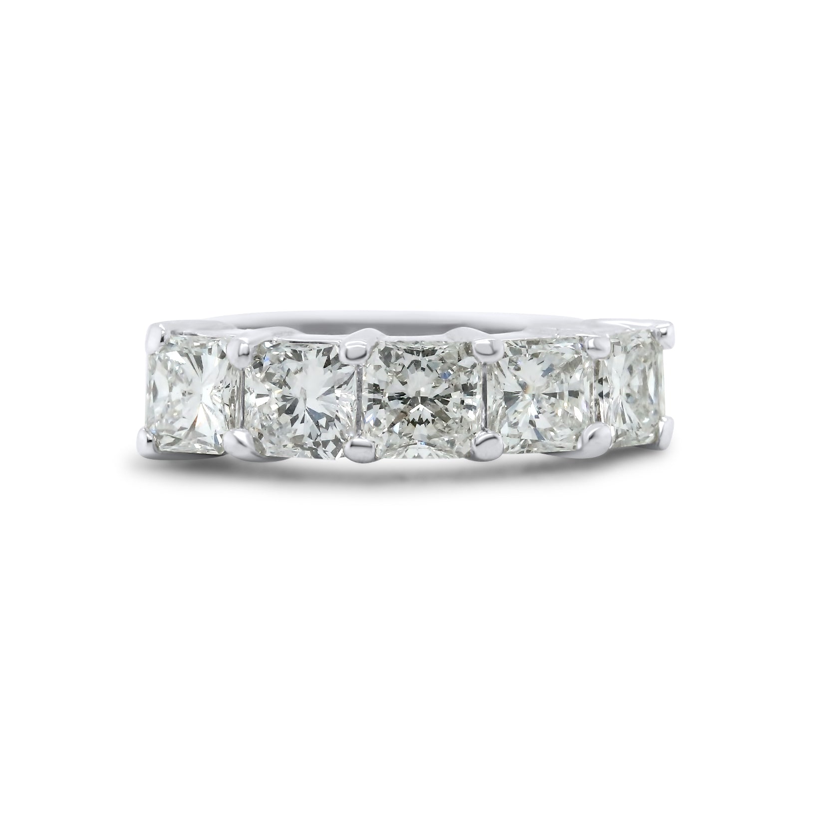 platinum five radiant diamond estate wedding band