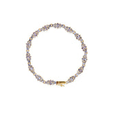14k yellow gold estate bracelet tanzanite marquise and round cut 