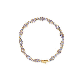14k yellow gold estate bracelet tanzanite marquise and round cut 